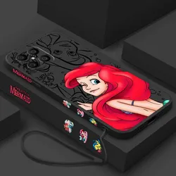 Elegant The Little Mermaid Silicone Phone Case with Liquid Left Rope - Mi 17T Pro 5G (Z01 - MFH)