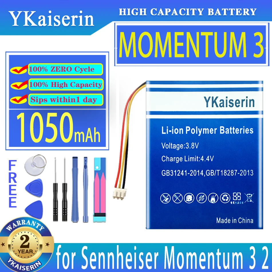 Ykaiserin 1050Mah Batteria Di Ricambio Per Sennheiser Momentum 3/True Momentum3 Wireless 2 Wireless2