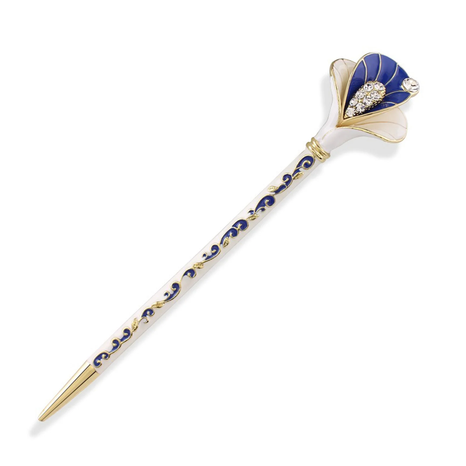 

Blue and White Porcelain Woman Hairpin Fine Workmanship Long Straight Hair Stick for Women Girls and Hairdressing Salon