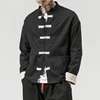 Linen Jacket Men Chinese Style Jacket Retro Button Coats Casual Fashion Linen Tang Jackets Male 1