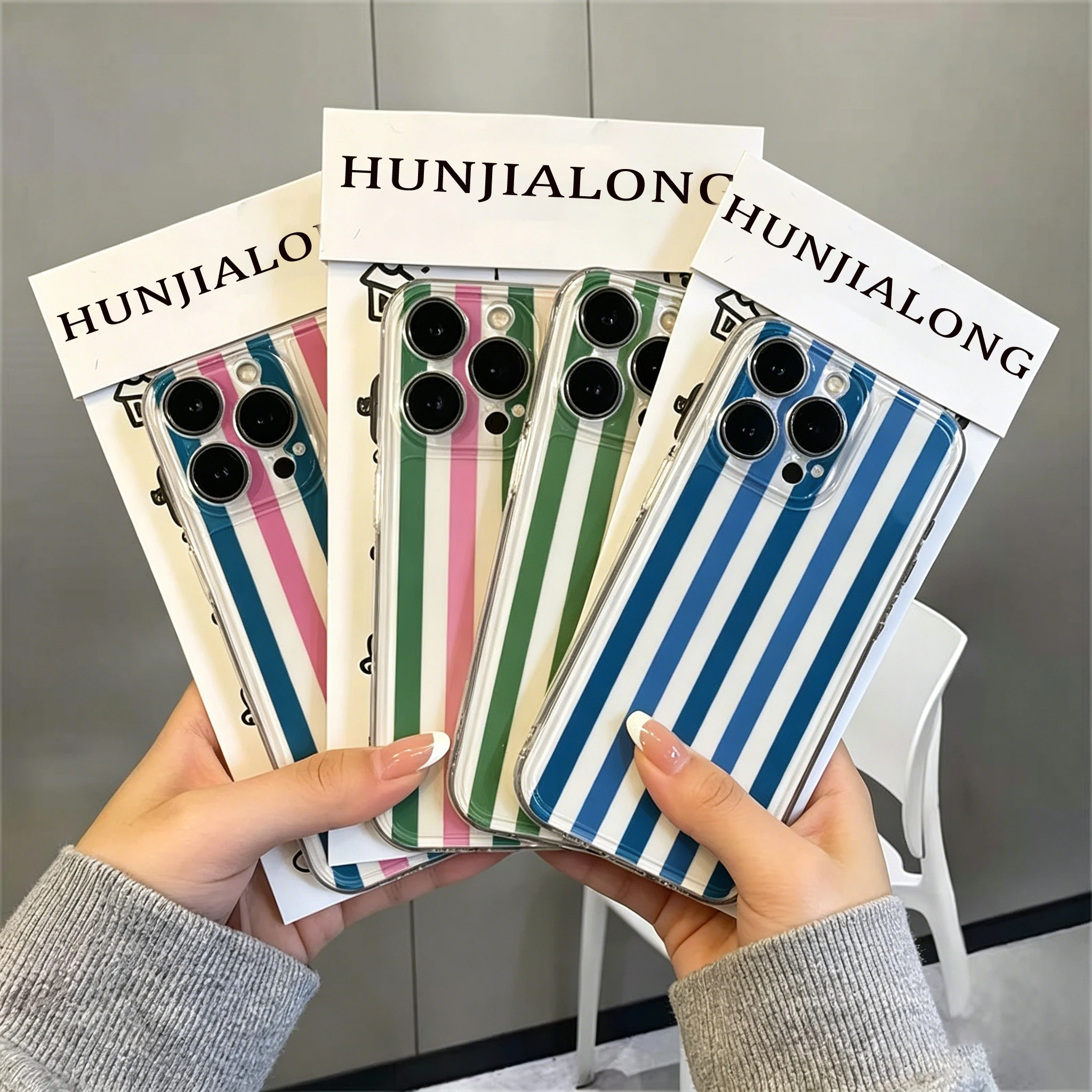 Simple Colorful Vertical Striped Pattern Silicone Phone Case