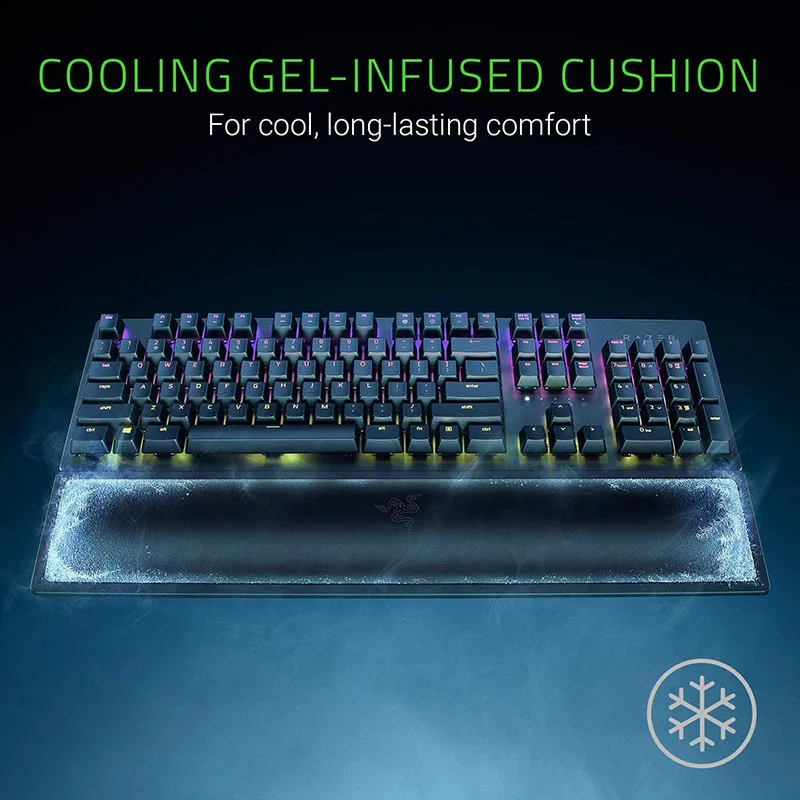 Razer-descanso de Pulso Ergonômico Pro para Teclado Completo Gel de Resfriamento Infundido Antiderrapante Base de Borracha - Imagem 3