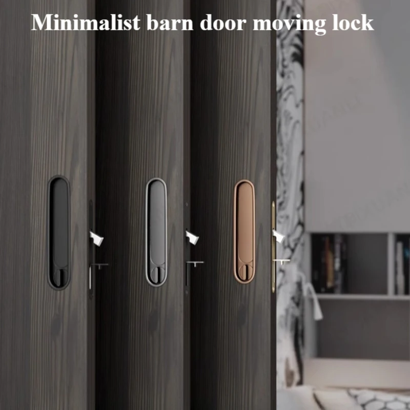 Latest Pocket Door Sliding Door Lock Room Sliding Doors for Interior Locks Fittings Bathroom Slide Hardware Invisible Entry Hook