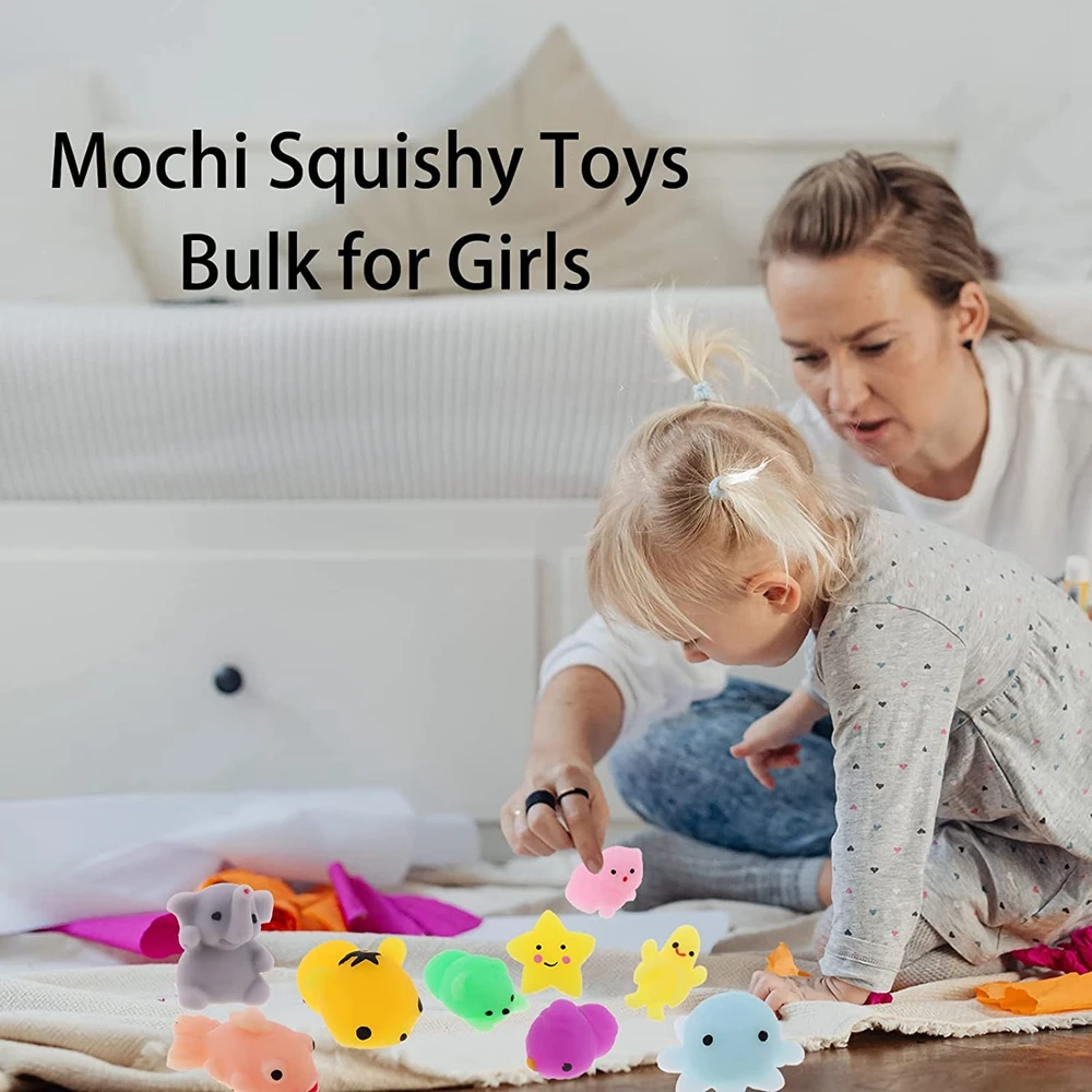 72PCS Mochi Squishy Toys Squishies Fidget Toys Kawaii Animals for Party Favors Classroom Prize Fillers Pack Bulk Gift Boys Girls 6