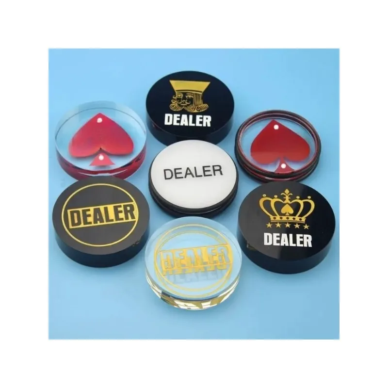 Texas Poker Chip Acrylic Crystal Exquisite Circular DEALER Premium Button Code Entertainment Game Board Table Casino Accessories