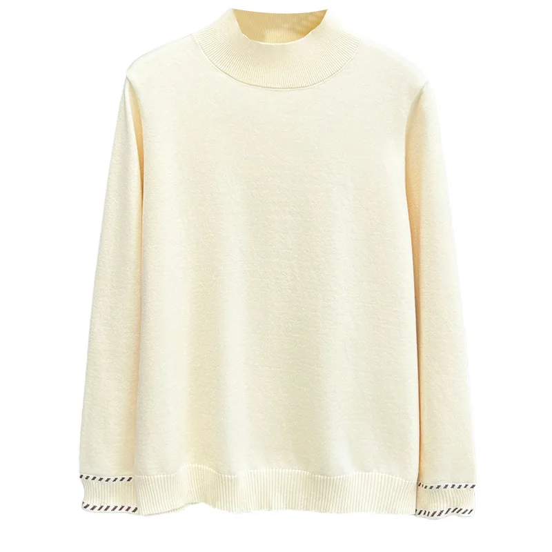 XXXXL Fashion Plus Size Women's Sweaters New Casual Mock Neck Knitted Jumpers Autumn And Winter 2025