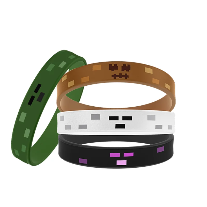 12 Pulseras De Silicona Pixeladas – 4 Estilos, 6.5 Cm De Diámetro, Para Gamers Y Fiestas Temáticas