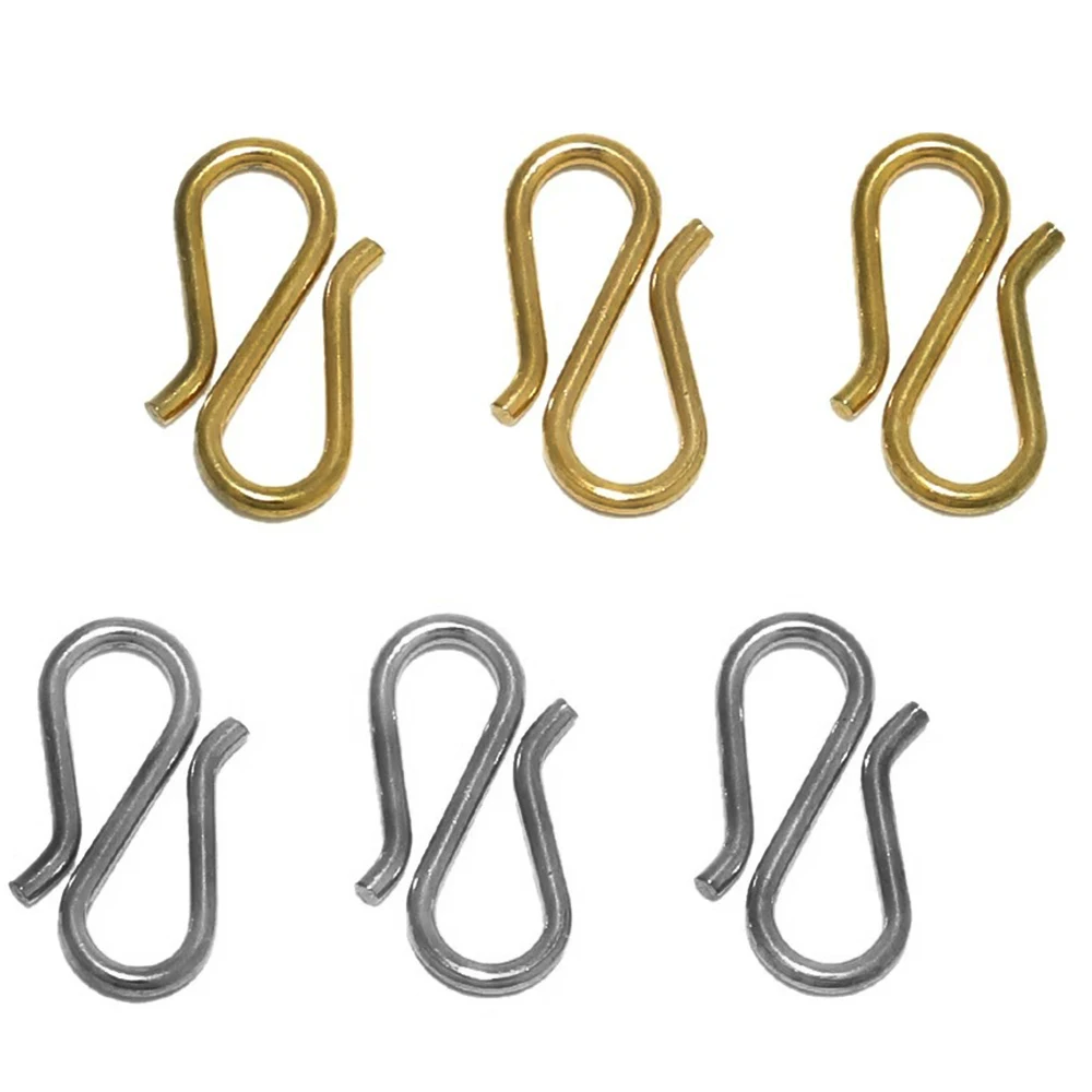 

50/20pcs Stainless Steel 18K PVD Gold Plated S Shape Clasps Necklace Hooks Connectors for DIY Jewelry Making Bracelets Findings