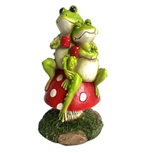 

Statue Yard Garden Resin Outdoor Decoration Ornament Flower Couple Frog Figurines Outdoor Animal Bed Modern Decorative Crafts