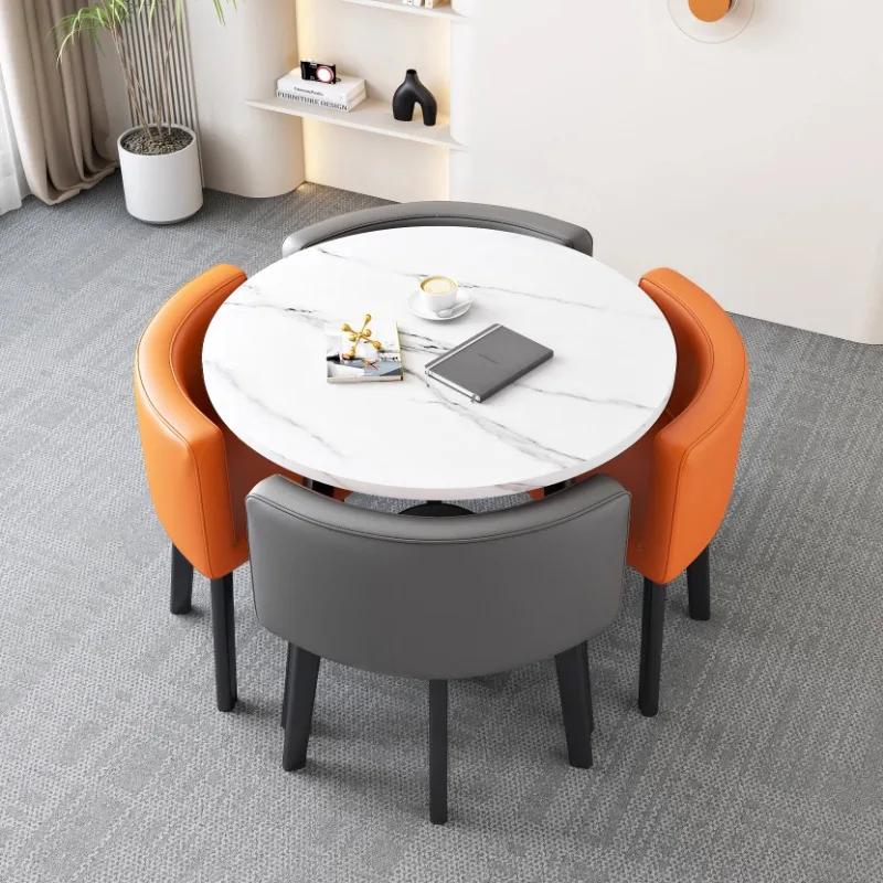 Casual negotiation table and chair combination meeting room reception round table apartment small dining shop sitting area