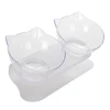 Double Kitten Bowl 2 Cat Feeder Container Tilted Pet Inclination Stand Cats PC Plastic Non-slip Feeding Bowl For Small Dogs Cats 2
