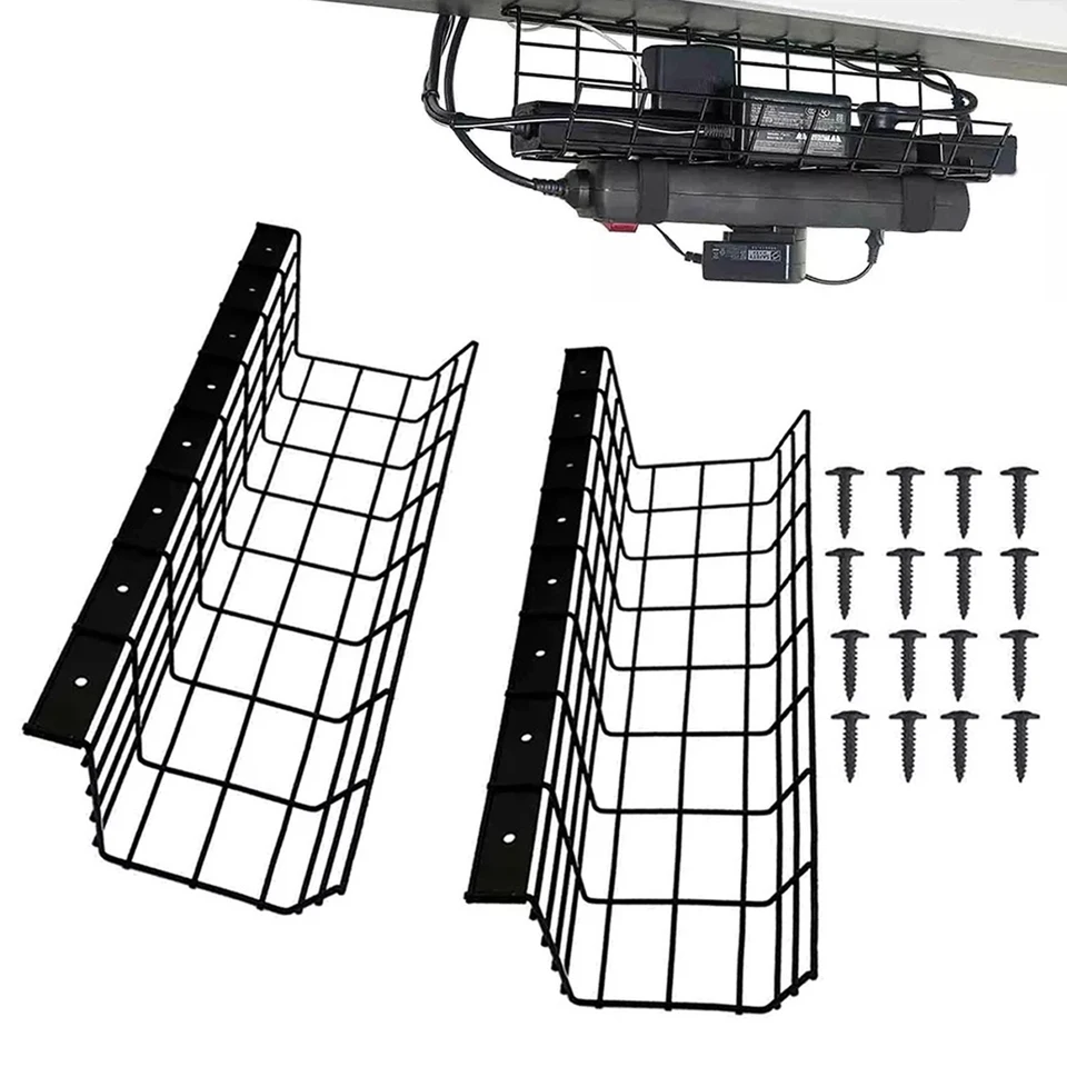 Under Desk Cable Management Tray Organizer Rack