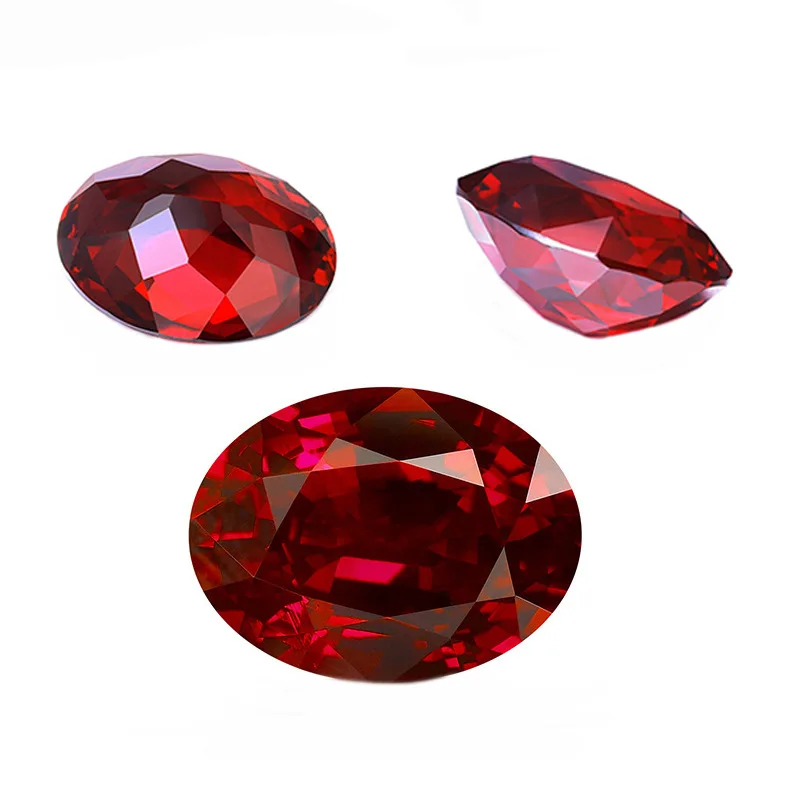 Pretty Ruby Gem Oval Faceted Cut VVS Loose Gemstone UV Test Ruby for Jewelry Making Materials 6