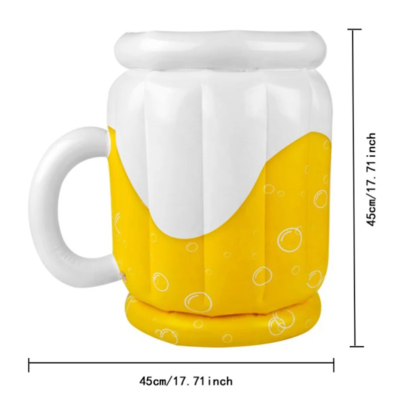 1pc Inflatable Pvc Beer Mugs Coolers Summer Beach Water Toys Soda Ice Bucket Drinking Cup Home Bar Party Cold Water Drinks Mugs