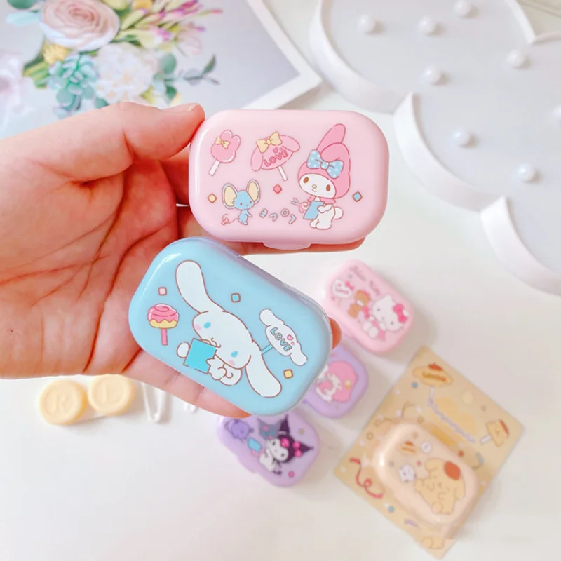 

Sanrio Kawaii Hello Kitty Color Contacts Case My Melody Pochacco Cinnamoroll Cartoon Cute Anime Contact Lens Storage Box Gift