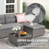Outdoor Patio Furniture Sets, All Weather Outdoor Sectional Patio Sofa, Wicker Rattan Outdoor Couch Patio Set with Cushions 6