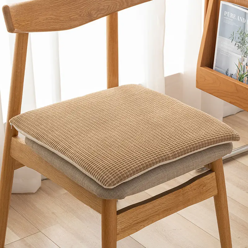 Plush Thicken Soft Cushion Square Home Dining Chair Mat Four Seasons Office Classroom Chair Cushion Simple Non-slip Stool Pad 2