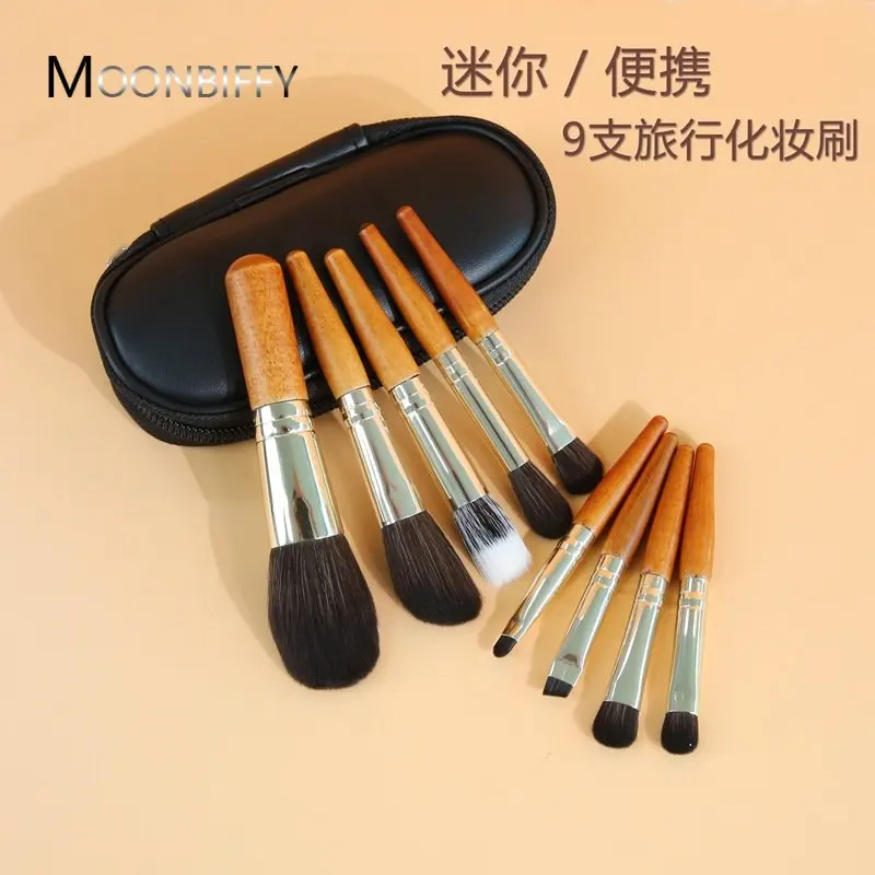 

9Pcs Mini Portable Makeup Brush Set Eyeshadow Eye Makeup Loose Powder Brush Super Soft Makeup Tools Eyeshadow Brushes Travel