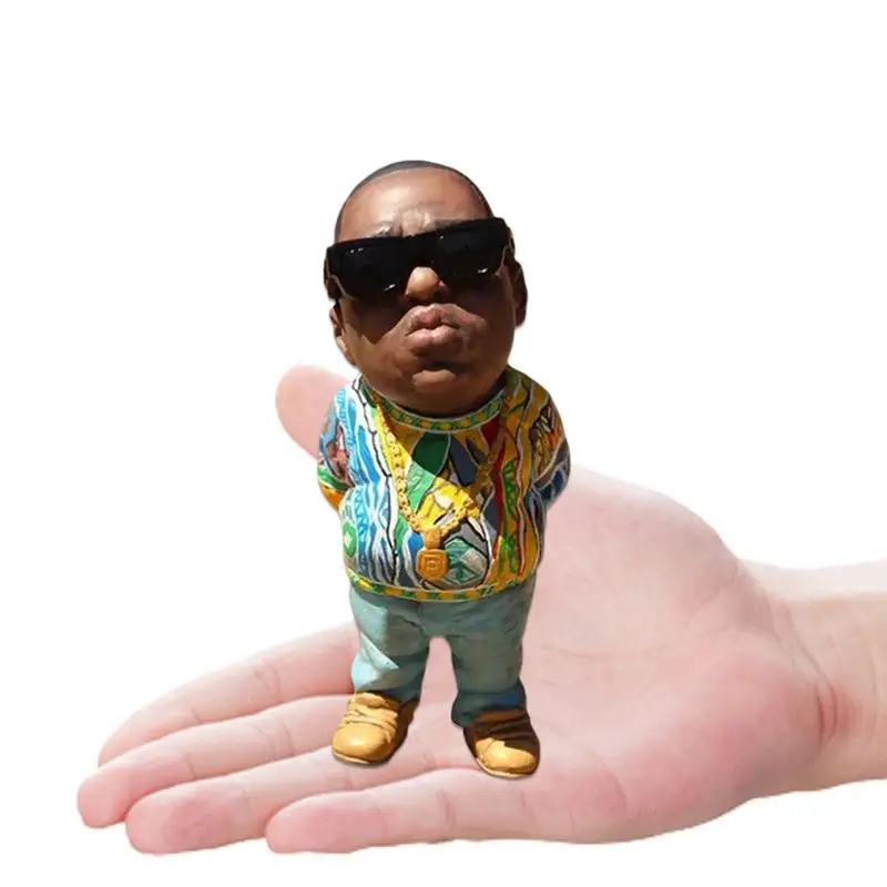 

1Pcs Hip Hop Funny Rapper Bro Figurine Statue Set Mini Resin Figures Ornaments For Home Indoor Outdoor Party Decorations