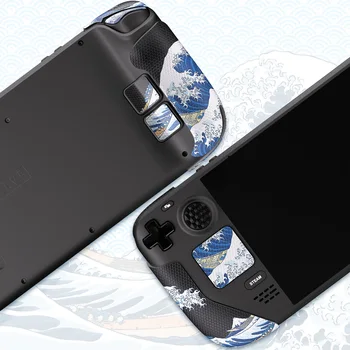 PlayVital Professional Anti-Skid Soft Handle Grips Sticker for Steam Deck LCD & OLED, Anti-Sweat Textured Trackpads Skin Cover 2