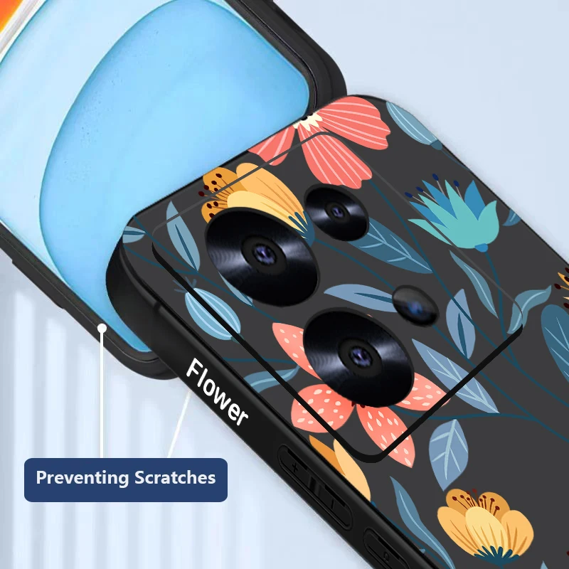 Elegant Floral Lanyard Phone Case with  and Cover