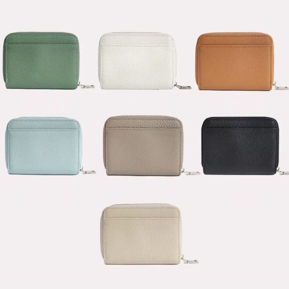 Coin Purse Women Wallet Coin Wallet Card Holders Portable RFID Blocking Women's Card Bag Genuine Leather Luxury Credit Card Holders Zipper Pocket Large Capacity Coin Purse Gift