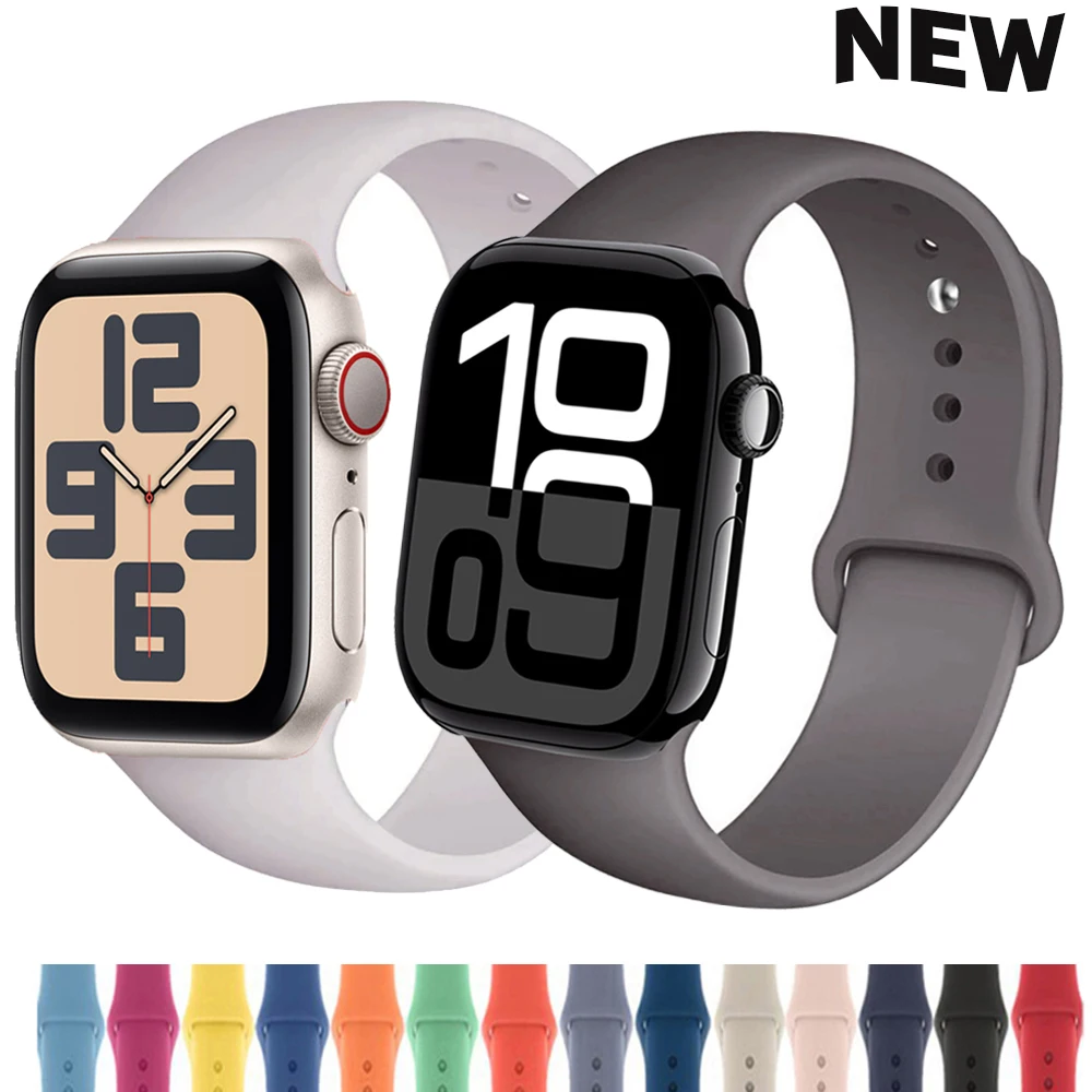 Silikonarmband für Apple Watch-Armbänder 45 mm 44 mm 40 mm 41 mm 38-42-46 mm Sportarmband iWatch Serie 8 7 6 5 4 SE 9 10 Ultra 2 49 mm