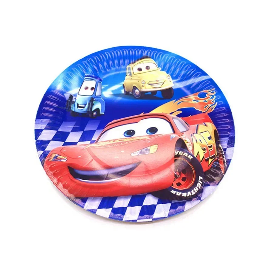 Disney McQueen themed children's birthday party balloon table cloth flag disposable tableware decoration