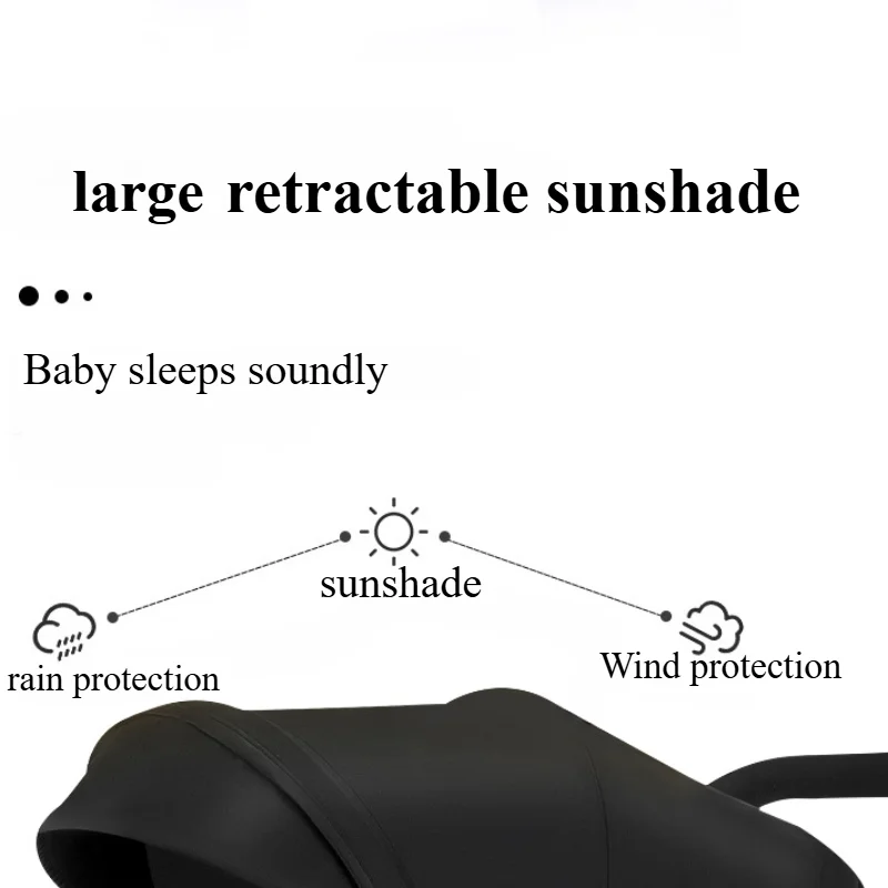 Lightweight baby stroller One Lick Folding Baby Stollingcart Sit & Lying Large Canopy Storage Cup Holder Infants
