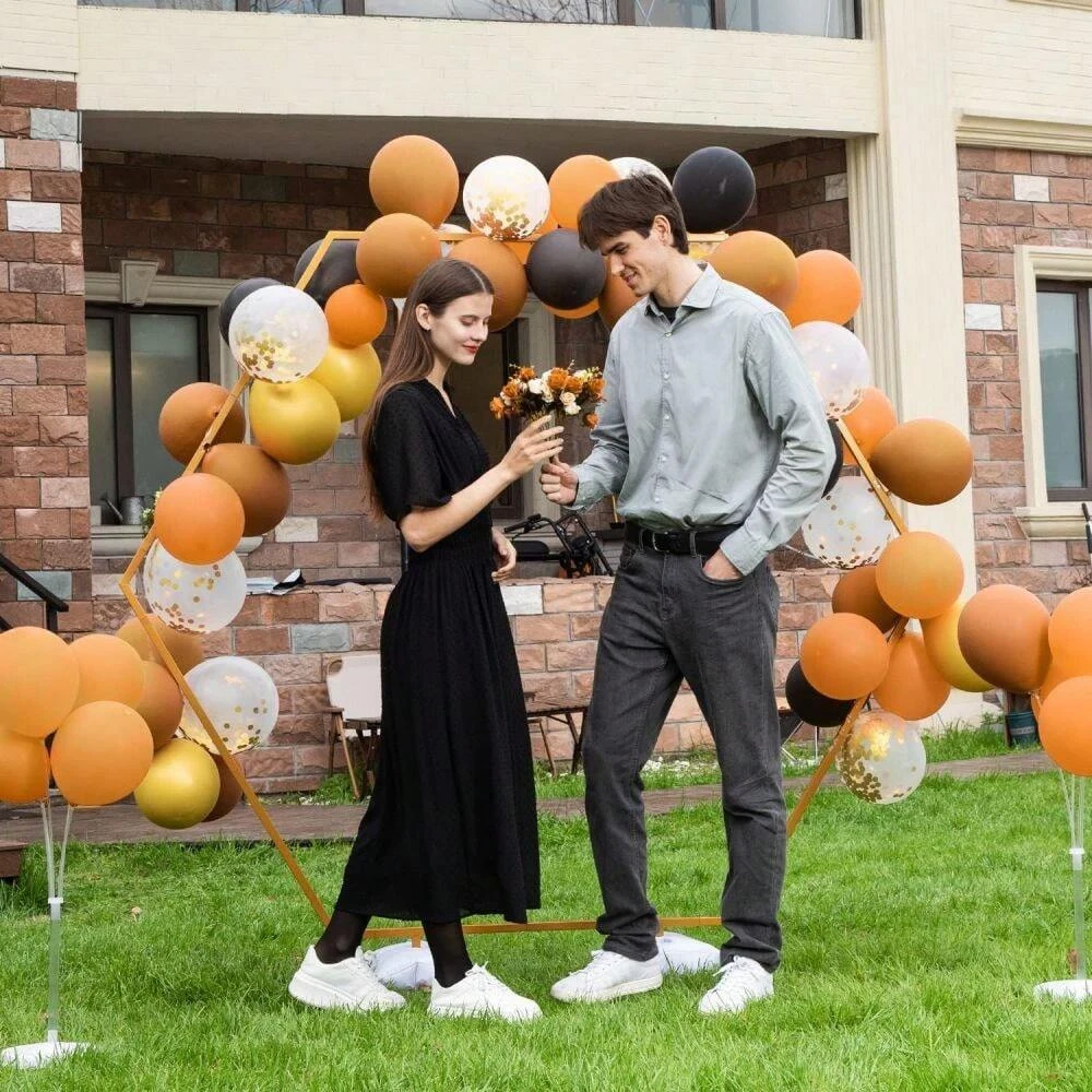 1pcs Metal Frame Wedding Banquet Backdrop Decoration Balloon Arch Frame Flower Stand Birthday Party Home DIY Hexagon Arch Stand