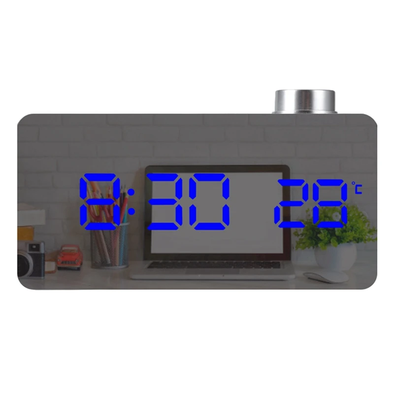 Digitale Uhr Große Display LED Elektrische Alarm Uhren Spiegel Oberfläche  für Make-Up Moderne Dekoration für Home Schlafzimmer Büro - AliExpress