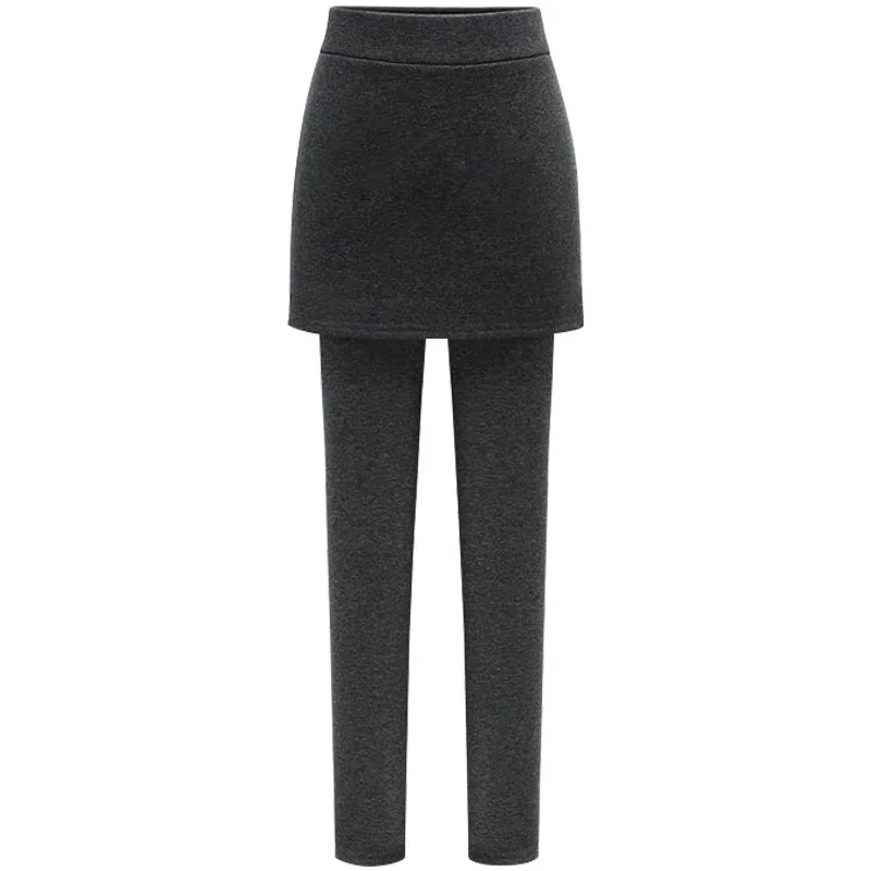 New Winter Women's Trousers Plus Velvet Skirt Pants Warmth and Thin Leggings Plus Size Thickened Package Hip Women's Clothing