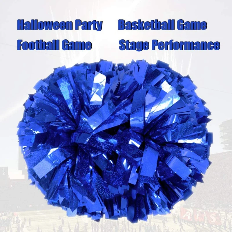 LALA Metallic Foil Cheerleader Pom Poms Cheerleader Pom Poms 10 PCS For Sports Team Spirit Cheering Kids Adults