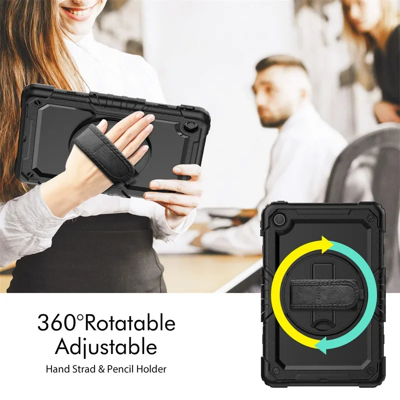 Shockproof Tablet Case with Screen Protector and Shoulder Strap