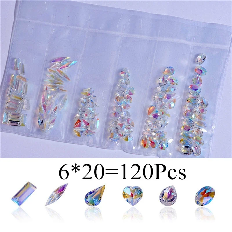 XMAX 3D Mixed Nail Art Rhinestones Crystal Gems Jewelry AB Shiny Stones  Decor UK