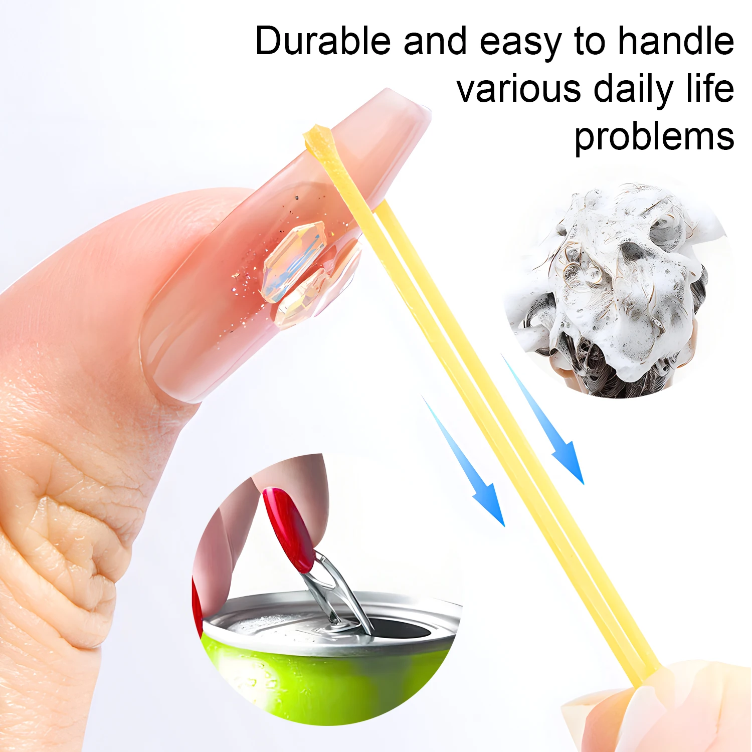 Quick-Dry Nail Glue，Semi solid Super Strong Adhesive For Press-On Nails，Rhinestones，Acrylic Nails，Fake Nail，No need UV/LED Cured 6