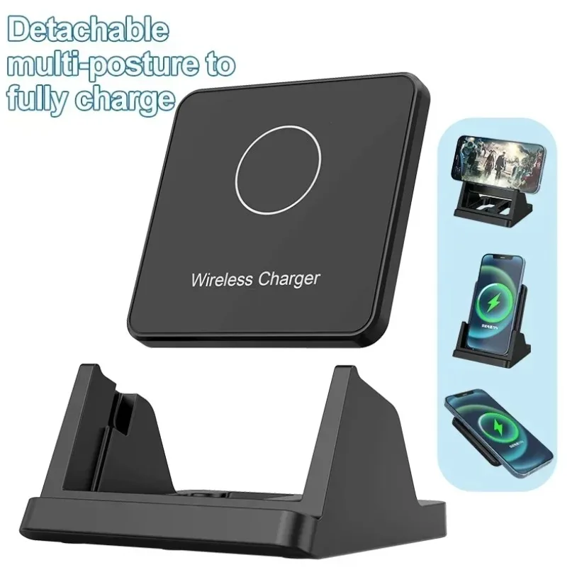 30W Wireless Charger Pad Stand Desktop Ultra-thin Mobile Phone For iPhone 16-12 Samsung Xiaomi Fast Charging Dock Station