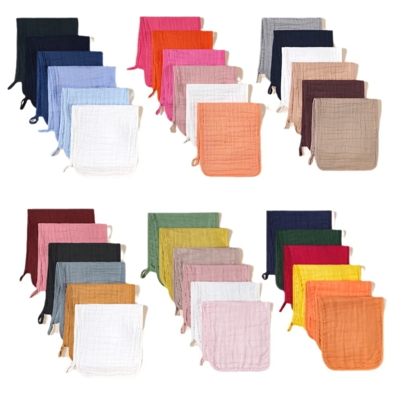 

Set of 6pcs Baby Burp Cloths Nursing Towel Feeding Bib Breathable Cotton Gauzes Teething Towel Super Absorbent Bibs