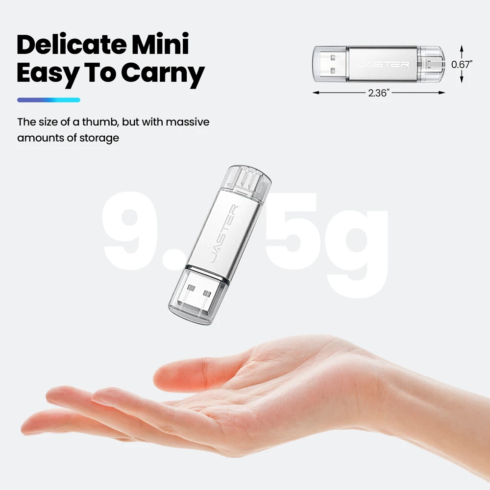 JASTER 타입 C OTG USB 플래시 드라이브 64GB 32GB 16GB 8GB 4GB 메모리 스틱 2.0 펜드라이브 고속 모바일폰 및 컴퓨터용