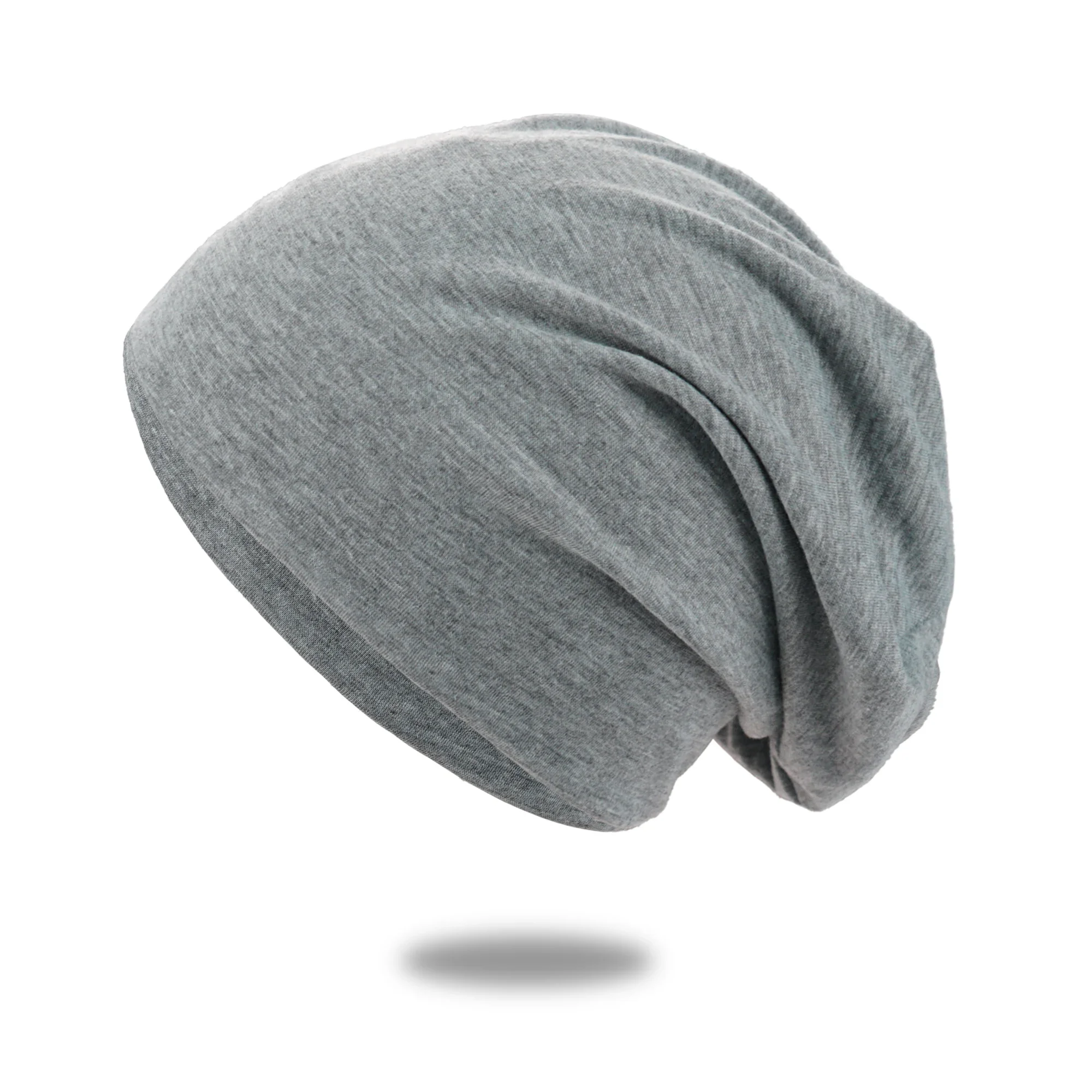 Solid Color Unisex Slouchy Beanie - Lightweight Hip-Hop Cotton Cap
