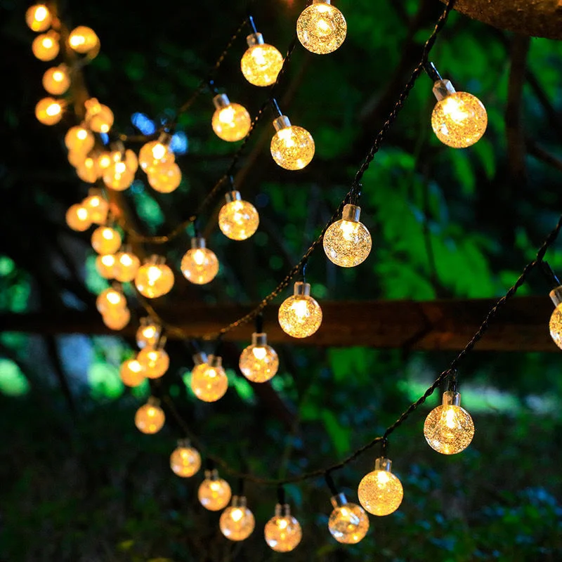 Solar Crystal Globe Ball Fairy Lamps 8 modes String Lights Outdoor Waterproof Solar Powered Patio Light For Garden Party Decor string lights led fairy lights