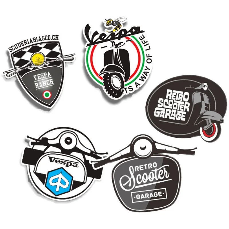 Reflective Vespa Racing Scooter Stickers Motorcycle Sticker Vinyl