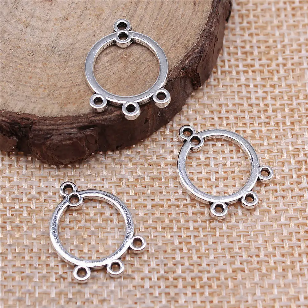 

Findings Round Porous Earring Connector Jewelry Tools 19x14mm 10pcs