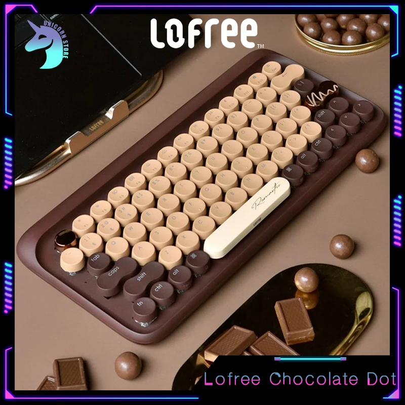 

Lofree Chocolate Dot Mechanical Keyboard Wireless Bluetooth Keyboards Brown Switch Gamer Keyboards Backlight Office Typewriter