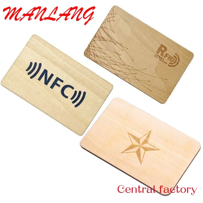 

Custom custo u printing rfid n busins ood ooden card