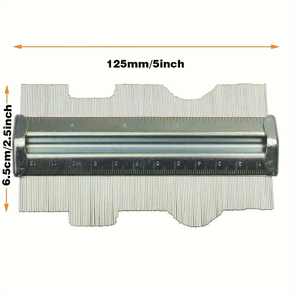 125mm 모양 테이커 금속 윤곽 게이지 불규칙한 윤곽 측정 게이지 목공 측정 모조 게이지