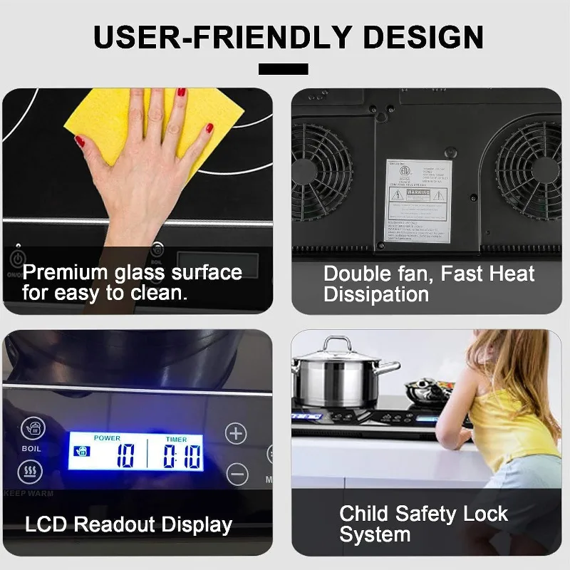 Duxtop LCD Portable Double Induction Cooktop 1800W Digital Electric  Countertop Burner Sensor Touch Stove, 9620LS/BT-350DZ - AliExpress