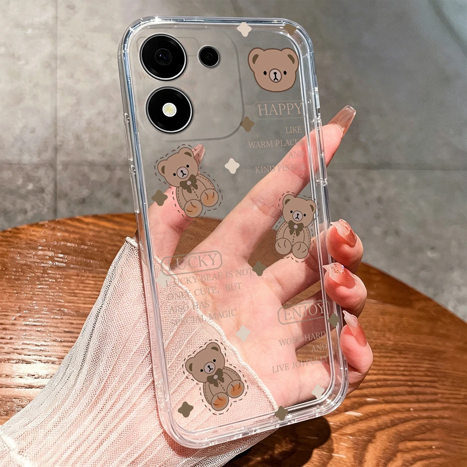 Sweet Lovely Girl Dustproof Transparent Phone Case – Creative Protective Cover