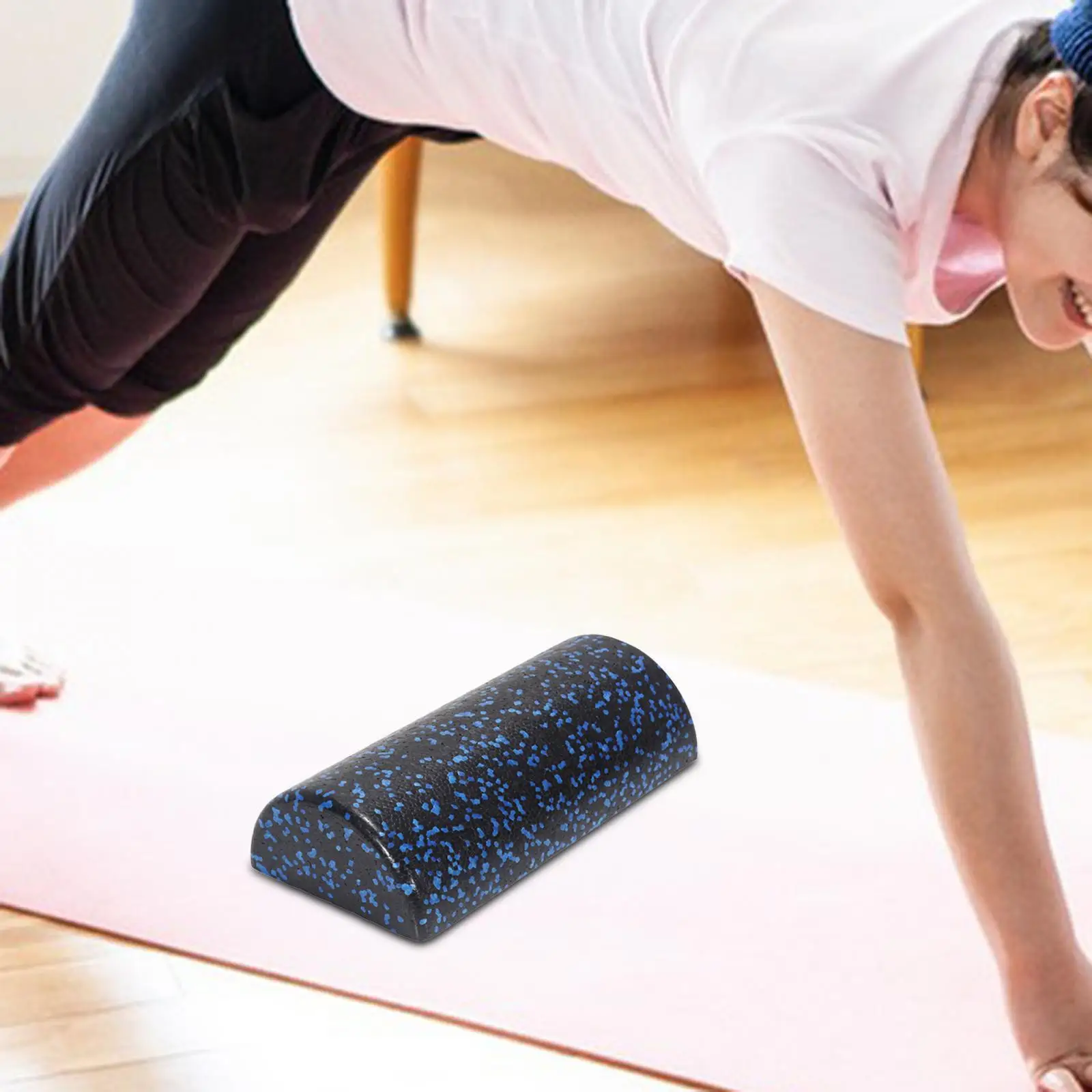Description Picture 3 of itemHalf Round Foam Roller Neck Back Legs Foot Massage Yoga Blocks Durable Portable Half Roller Foam Yoga Column Roller for Workout