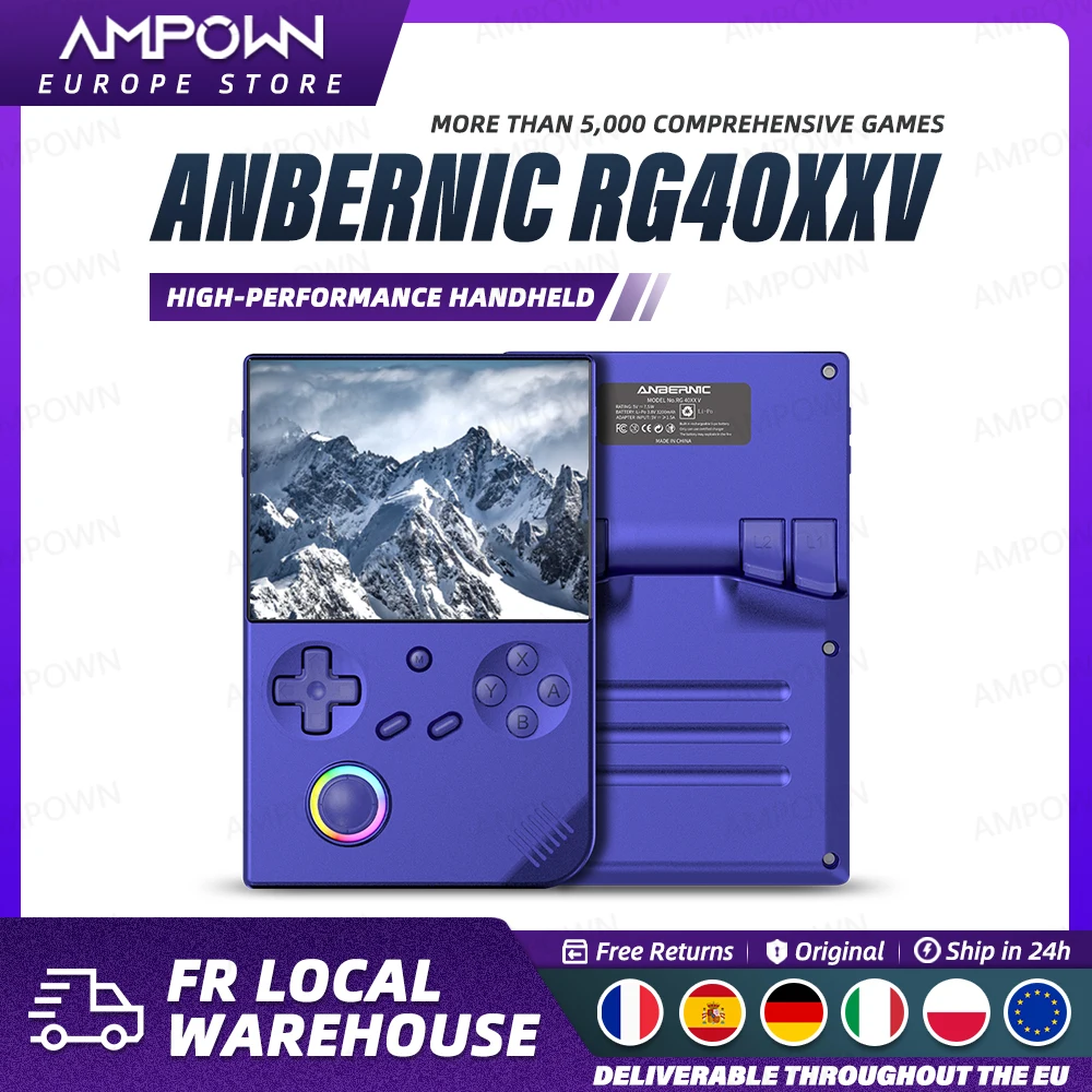 Console de jeu portable ANBERNIC RG40XXV, écran IPS 4'', joystick, effet d'éclairage RGB, sortie vidéo RG 40XXV, lecture d'e-book, streaming MP4, cadeau 1 Console de jeu portable ANBERNIC RG40XXV, écran IPS 4'', joystick, effet d'éclairage RGB, sortie vidéo RG 40XXV, lecture d'e-book, streaming MP4, cadeau 1